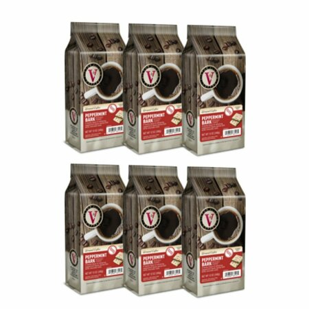 VICTOR ALLEN Peppermint Bark Ground Coffee, Medium Roast, 6 Pack - 12oz Bags, 6PK FG017542